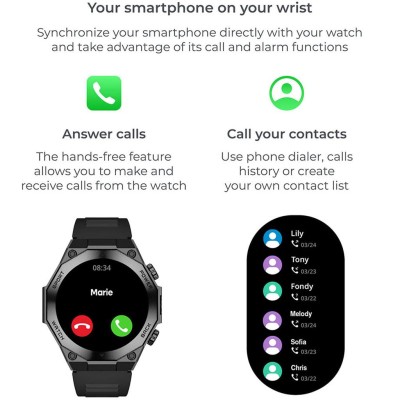 KSIX - Smartklocka Titanium - Svart - A14610