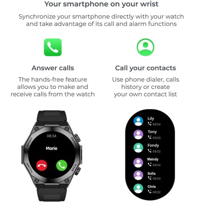 KSIX - Smartklocka Titanium - Svart - A14610