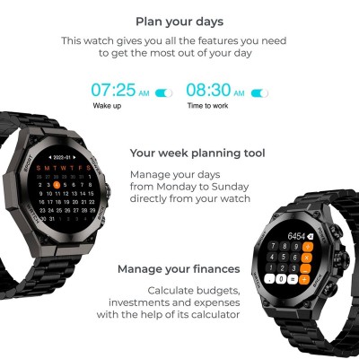 KSIX - Smartklocka Titanium - Svart - A14610