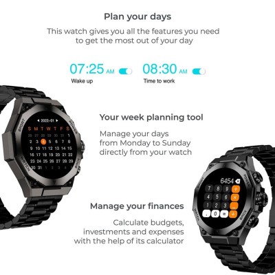 KSIX - Smartklocka Titanium - Svart - A14610
