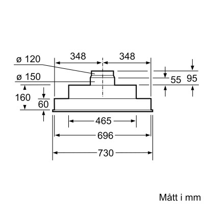 Siemens - LB75565 - iQ300, Inbyggnadsfläkt för skåp eller kåpa, 75 cm, Silvermetallic