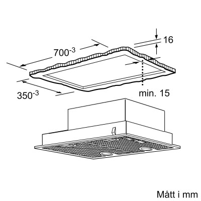 Siemens - LB75565 - iQ300, Inbyggnadsfläkt för skåp eller kåpa, 75 cm, Silvermetallic
