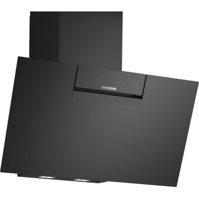 Siemens - LC87KFN60 - iQ300, Vägghängd köksfläkt, 80 cm, Klarglas med svart tryck, Svart