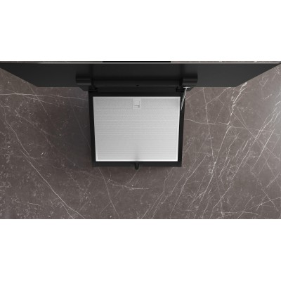 Siemens - LC87KFN60 - iQ300, Vägghängd köksfläkt, 80 cm, Klarglas med svart tryck, Svart