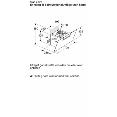 Siemens - LC87KFN60 - iQ300, Vägghängd köksfläkt, 80 cm, Klarglas med svart tryck, Svart