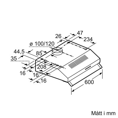Siemens - LU63LCC20 - iQ300, Underbyggd fläkt, 60 cm, Vit
