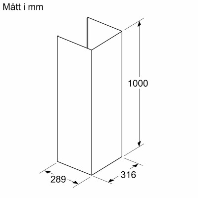Siemens - LZ11FBK62 - Skorstensförlängning, 1000 mm, Mattsvart