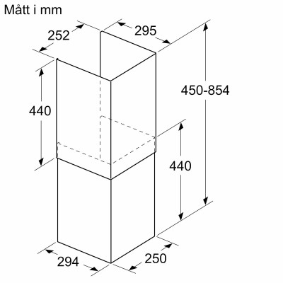 Siemens - LZ11IBK61 - Skorstensförlängning, 450-854 mm, Svart