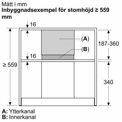Siemens - LZ11IBN62 - Skorstensförlängning, 187-360 mm, Mattsvart