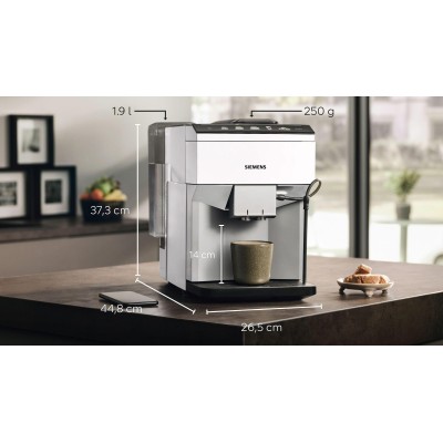 Siemens - TP515R02 - Helautomatisk kaffemaskin, EQ500 classic, Dagsljus silver, Vit