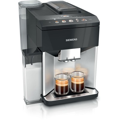 Siemens - TQ513R01 - Helautomatisk kaffemaskin, EQ500 integral, Dagsljus silver, Pianosvart