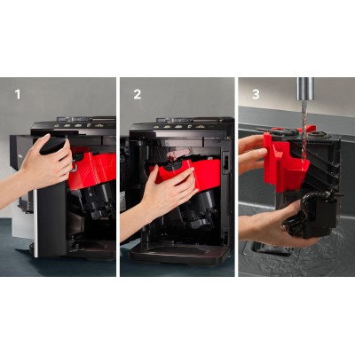 Siemens - TQ513R01 - Helautomatisk kaffemaskin, EQ500 integral, Dagsljus silver, Pianosvart