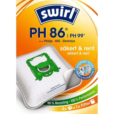 Swirl - Dammsugarpåsar PH86/PH99 4P  (OBS 3st DFP) - 99769