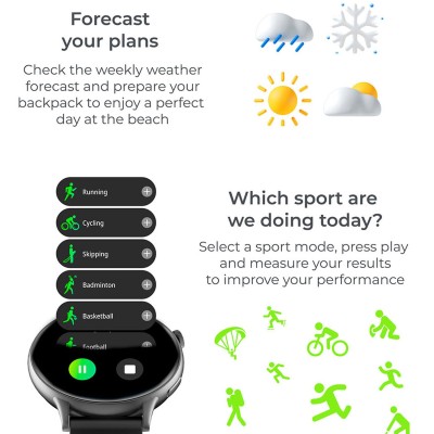 KSIX - Smartklocka Core 2 AMOLED - Svart - A14603