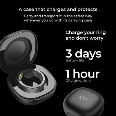 KSIX - Smart Ring Saturn Svart - S - A14614