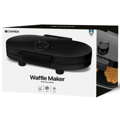 Champion - Våffeljärn Health Dubbelt 1600W VJ600 Svart - A13446