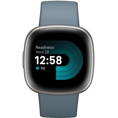 Fitbit - Versa 4, Waterfall Blue/Platinum - FB523SRAG