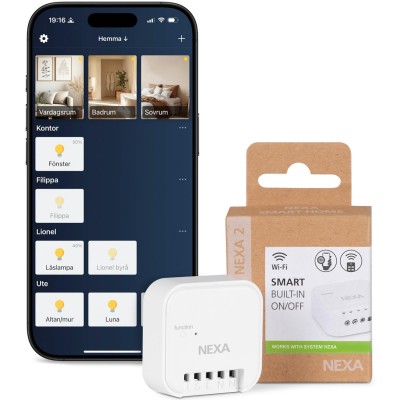 Nexa - WBR-01 Smart Inbyggnadsmottagare På/Av 1800W System Nexa 2 WiFi/433 - A14120