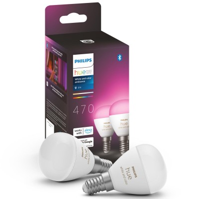 Philips Hue - White and Color Ambiance E14 Klot 470 lm 2-pack - A10796