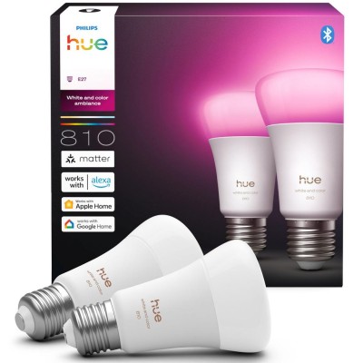 Philips Hue - White and Color Ambiance E27 810lm 2-pack - A15454