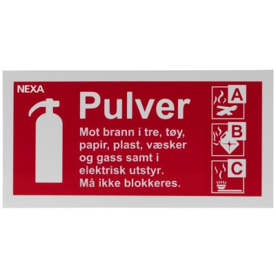 Nexa - BSP-1020 Skylt för pulversläckare - A10734