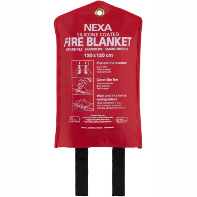 Nexa - FB-120 RM Brandfilt Silikon Röd 120x120 cm - 13611