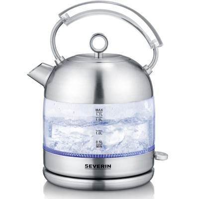 Severin - Vattenkokare 1,7L 2400W Borstat stål/Glas WK3459 - A12745