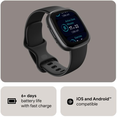 Fitbit - Versa 4, Black/Graphite - FB523BKBK