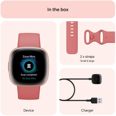 Fitbit - Versa 4, Pink Sand/Copper Rose - FB523RGRW