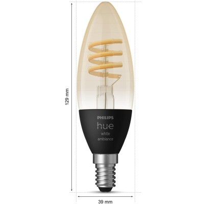 Philips Hue - White Ambiance Filament E14 Kron 350 lm 2-pack - A10980