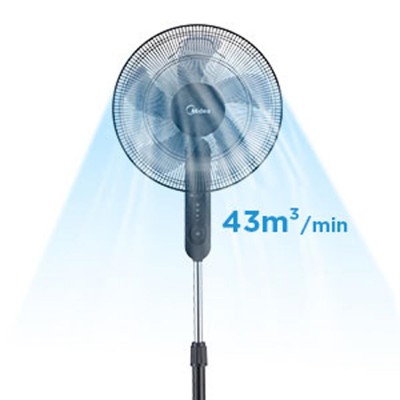 Golvfläkt 3 Hastigheter och Fjärrkontroll, Svart