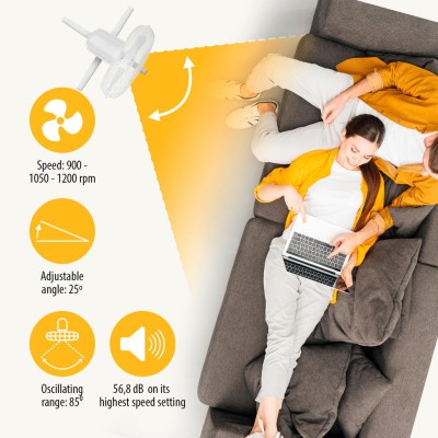 Golvfläkt 40cm Justerbar Höjd 85-115 cm