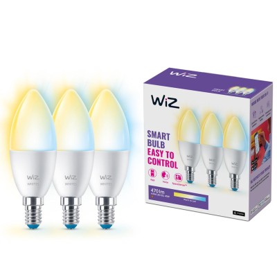 WiZ - WiFi Smart LED E14 Kron 40W Varm-kallvit 470 lm 3 pack - A10791