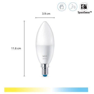 WiZ - WiFi Smart LED E14 Kron 40W Varm-kallvit 470 lm 3 pack - A10791