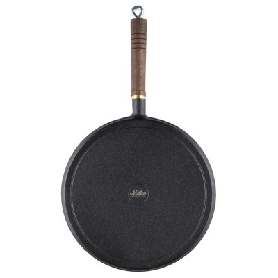 Pannkakspanna gjutjärn trähandtag