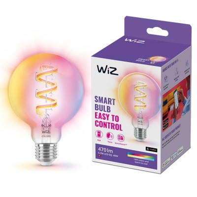 WiZ - WiFi Smart LED E27 G95 40W Filament Färg + Varm-kallvit 470lm - A10776
