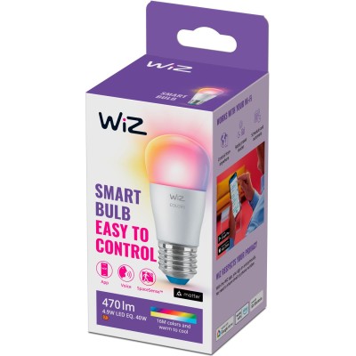 WiZ - WiFi Smart LED E27 P45 40W 470lm Färg - A12509