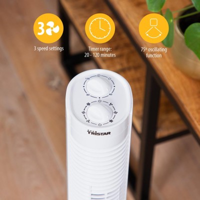 Tristar - Pelarfläkt med timer - A13655