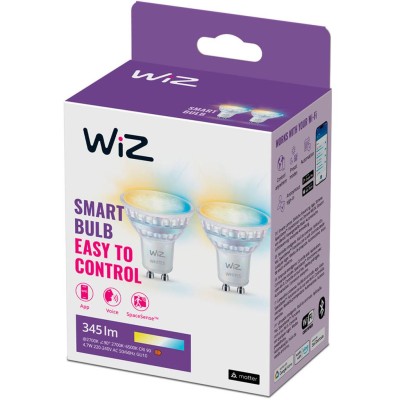 WiZ - WiFi Smart LED GU10 50W 345lm Varm-kallvit 2-pack - A13072