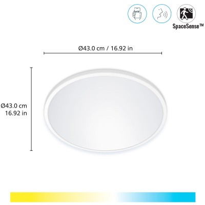 WiZ - WiFi SuperSlim Plafond Ø430 22W 2450lm Varm-kallvit - A12503