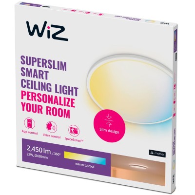 WiZ - WiFi SuperSlim Plafond Ø430 22W 2450lm Varm-kallvit - A12503