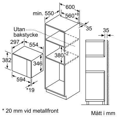 Bosch - BFL520MB0 - Serie 4, Inbyggnadsmikro, Svart