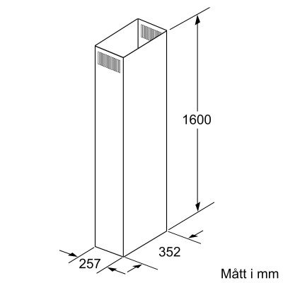 Bosch - DHZ1256 - Skorstensförlängning, 1600 mm, Rostfritt stål