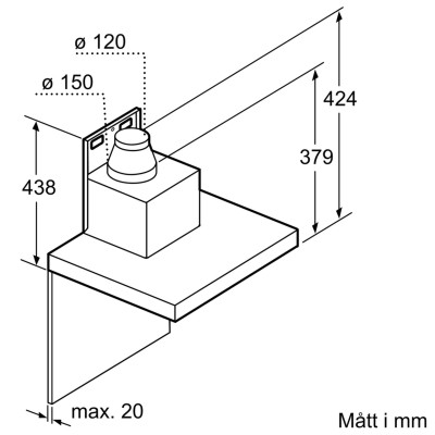 Bosch - DWB67CM50 - Serie 6, Vägghängd köksfläkt, 60 cm, Rostfritt stål