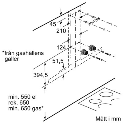 Bosch - DWB67CM50 - Serie 6, Vägghängd köksfläkt, 60 cm, Rostfritt stål