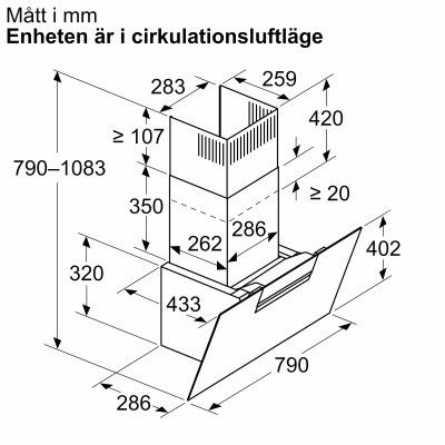 Bosch - DWK87FN60 - Serie 4, Vägghängd köksfläkt, 80 cm, Klarglas med svart tryck, Svart