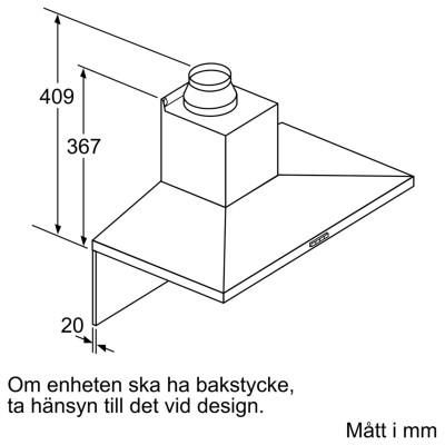 Bosch - DWQ66DM50 - Serie 4, Vägghängd köksfläkt, 60 cm, Rostfritt stål
