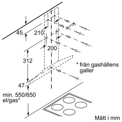 Bosch - DWQ96DM50 - Serie 4, Vägghängd köksfläkt, 90 cm, Rostfritt stål