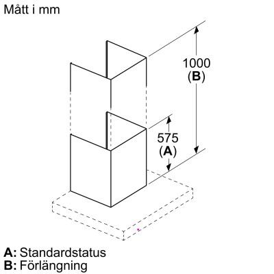 Bosch - DWZ1FB6K2 - Skorstensförlängning, 1000 mm, Mattsvart