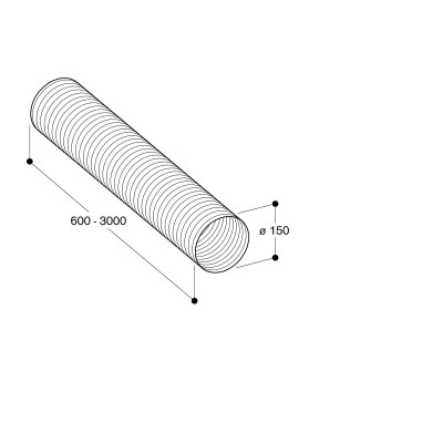 Bosch - DZZ1XX1X1 - Rund fläktkanal, ⌀ 150 mm, aluminium